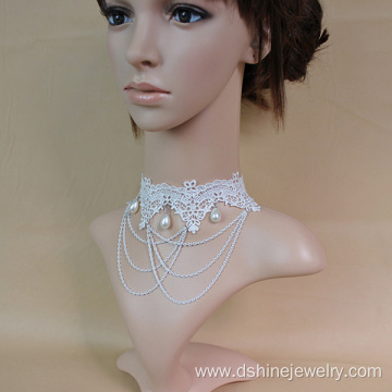 Lace Fancy Choker Necklace Chain Tassel Wedding Jewellery